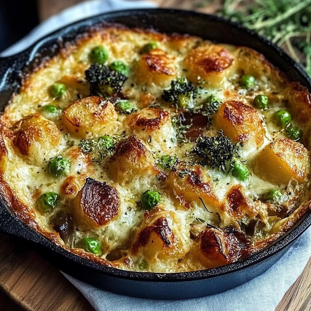 Kartoffel-Brokkoli-Rosenkohl Auflauf