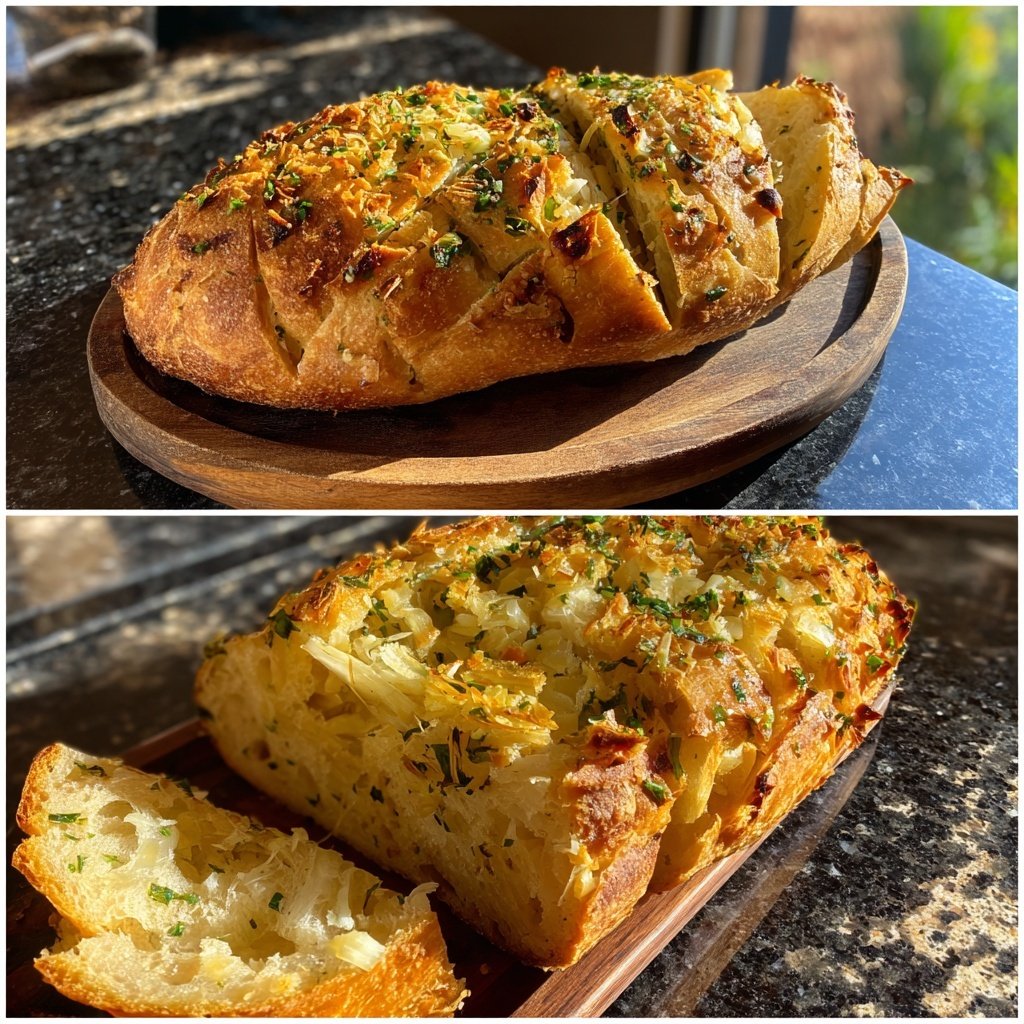 Zupfbrot Mit Knoblauch Stücken