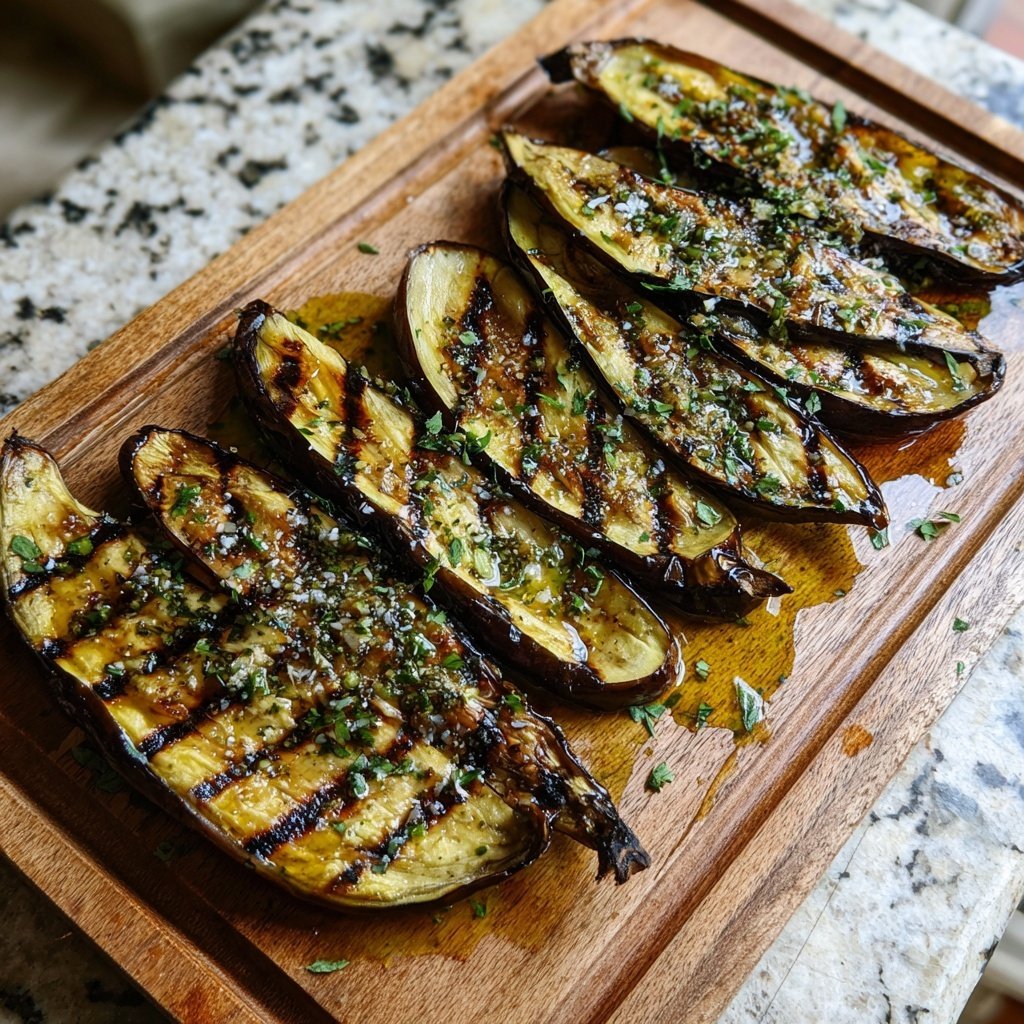 Gegrillte Auberginen Streifen