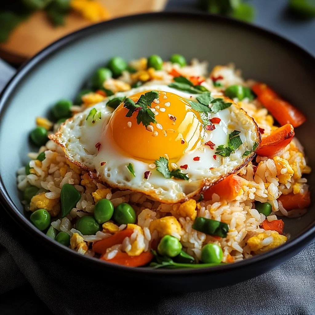 Gebratener Reis mit Gemüse und Ei