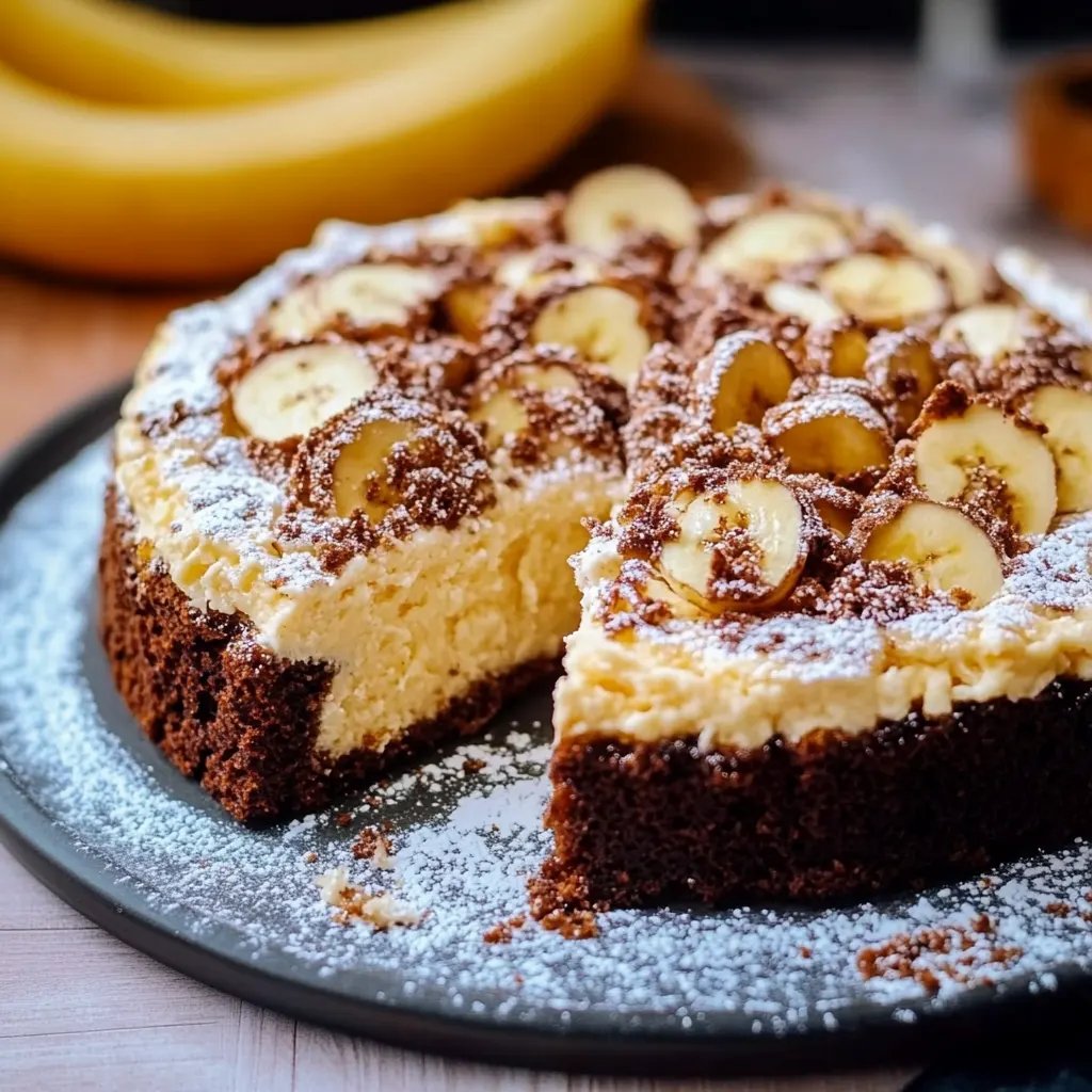 Einfacher Maulwurfkuchen mit Bananen