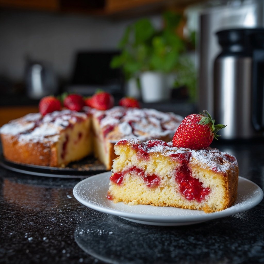 Erdbeerkuchen Mit Puderzucker