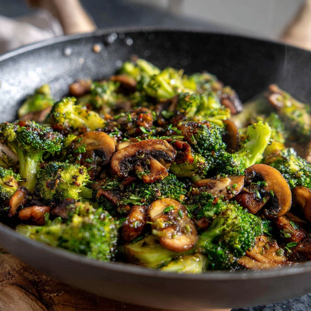 Brokkoli Pfanne Mit Pilzen