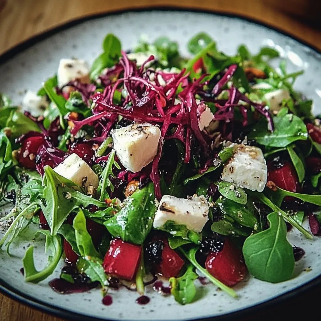 Feldsalat und Schafskäse mit Himbeerdressing