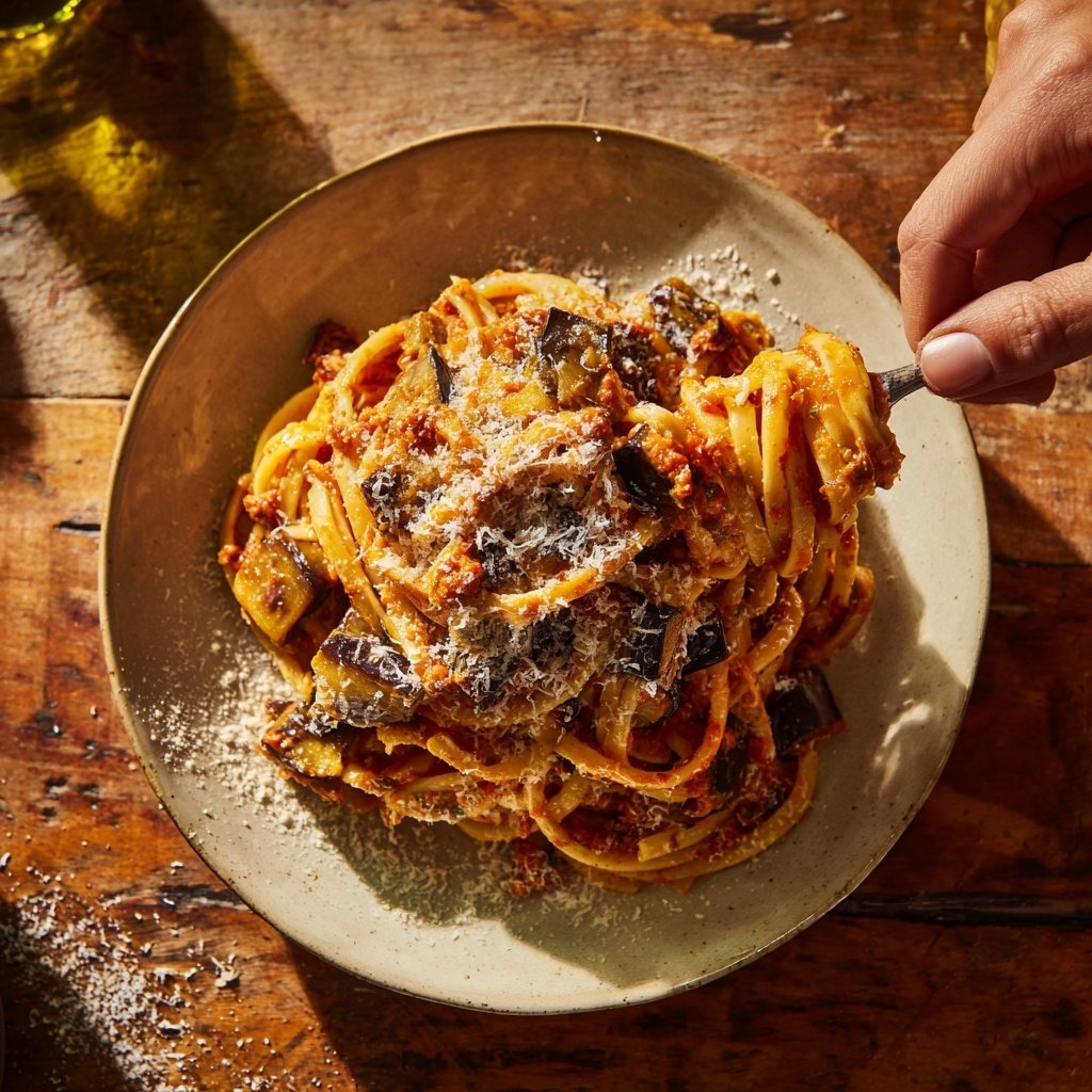 Internationale Küche Italienische Pasta alla Norma