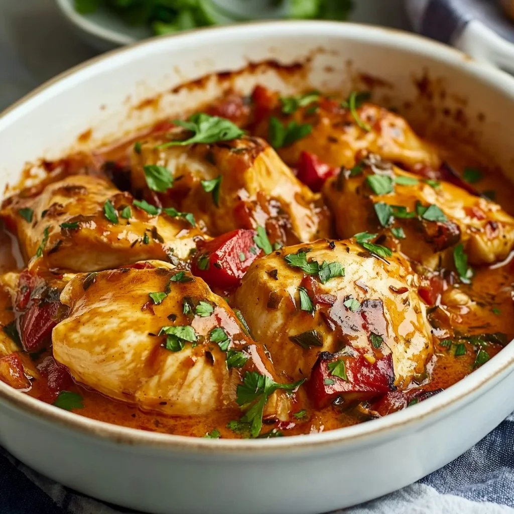 Schlemmer-Hähnchen in Paprika-Rahm-Soße