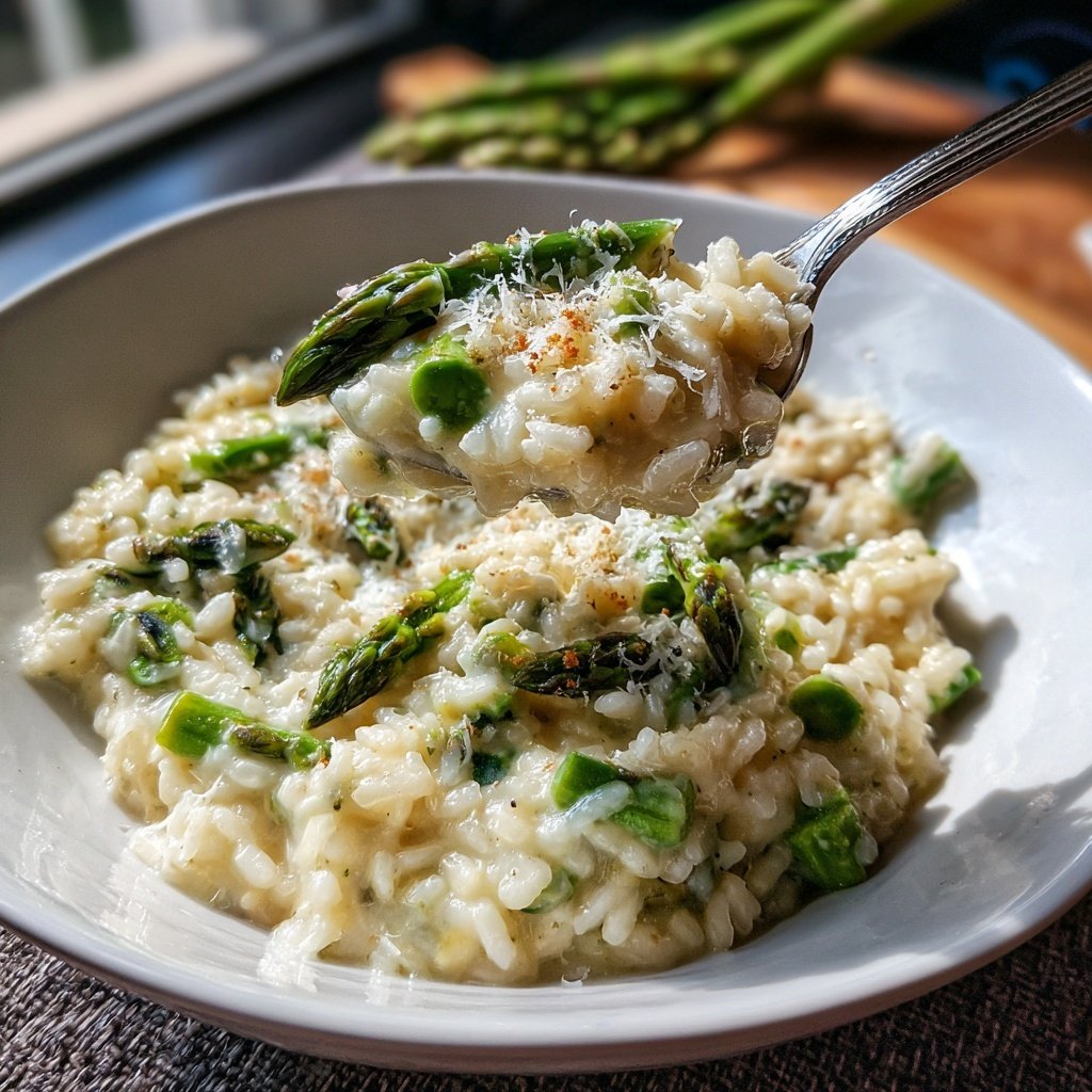 Risotto mit grünem Spargel
