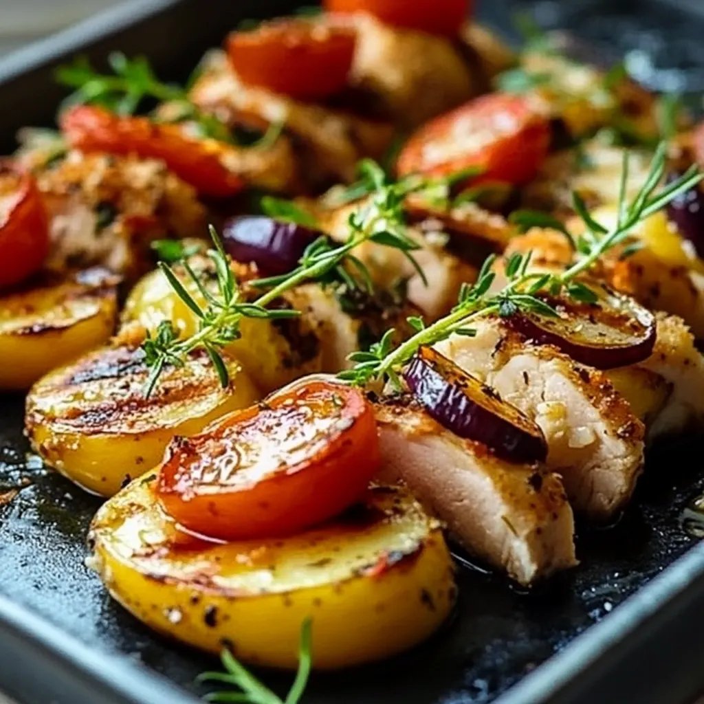 Hähnchen-Rosmarinkartoffel-Blech