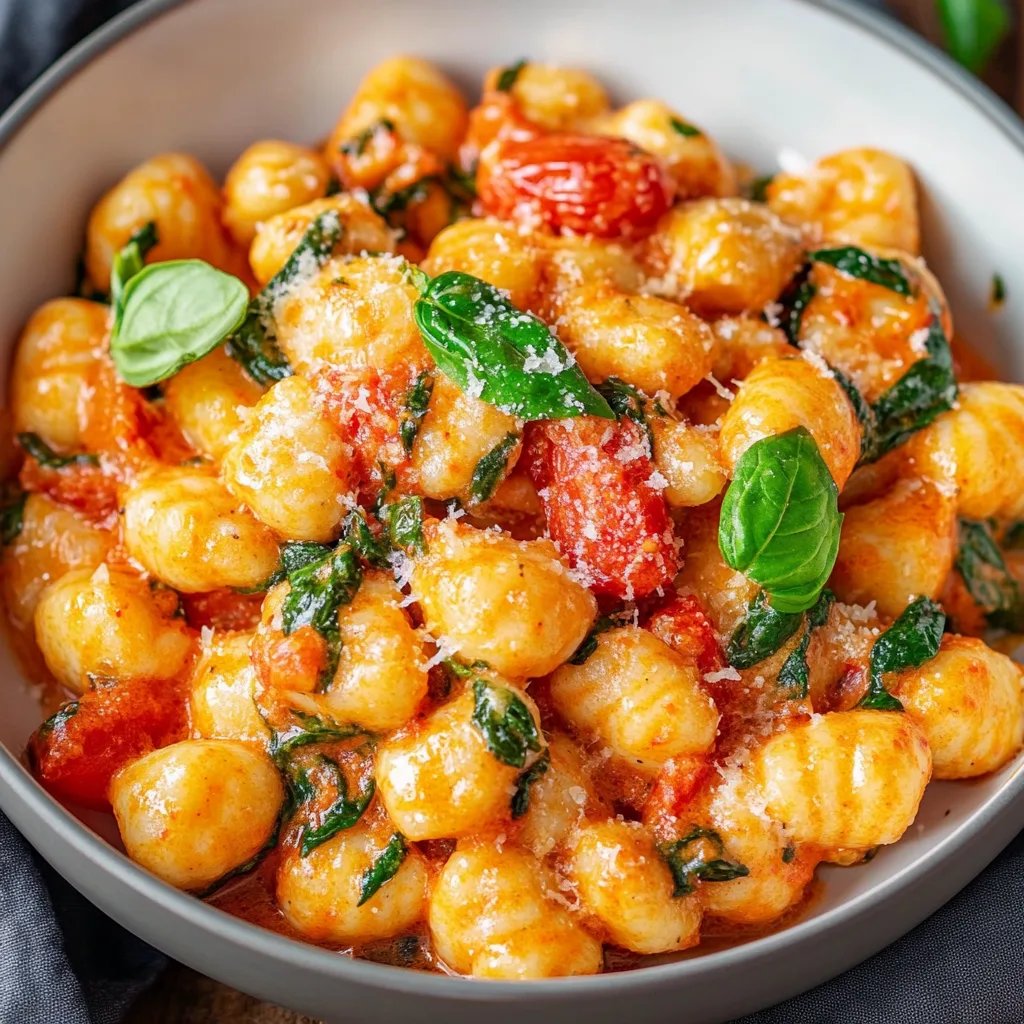 Schnelle Gnocchi-Pfanne mit Tomate & Spinat
