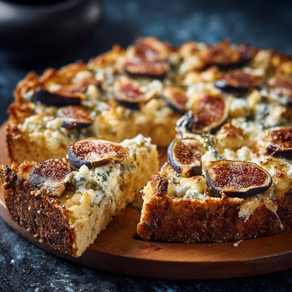 Pizza mit Feigen und Gorgonzola