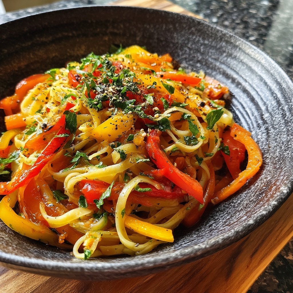 Reisnudeln mit Gemüse und Limette